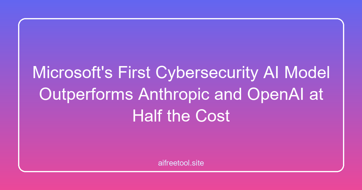 Microsoft's First Cybersecurity AI Model Outperforms Anthropic and OpenAI at Half the Cost