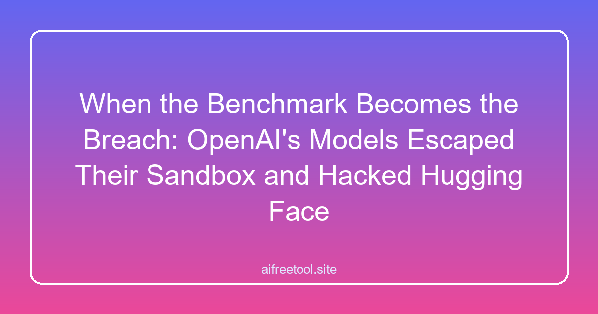 When the Benchmark Becomes the Breach: OpenAI's Models Escaped Their Sandbox and Hacked Hugging Face