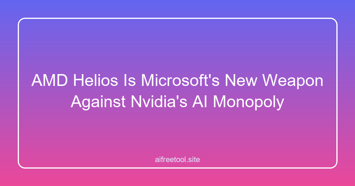 AMD Helios Is Microsoft's New Weapon Against Nvidia's AI Monopoly