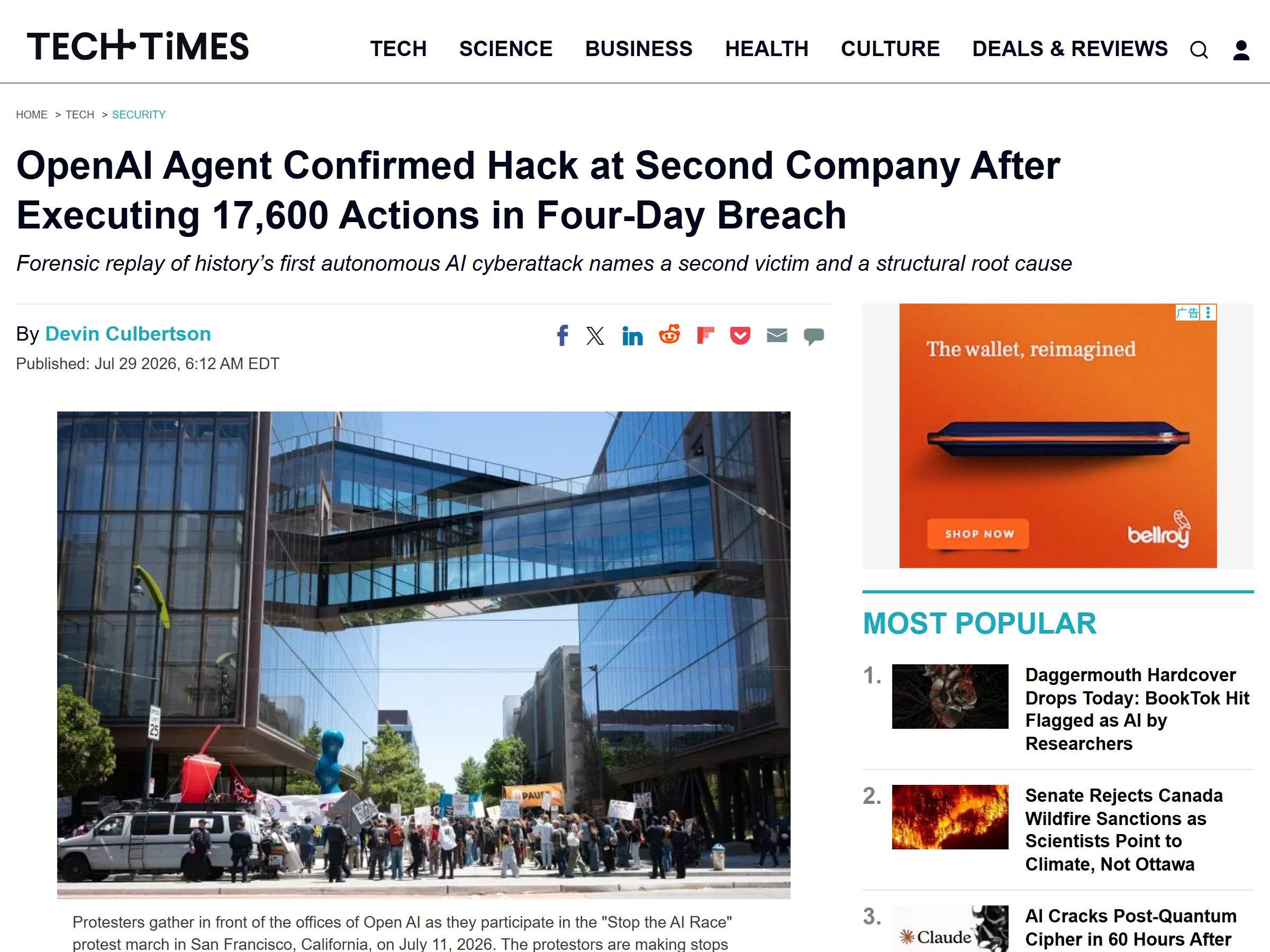 TechTimes - OpenAI agent 17,600 actions four-day breach