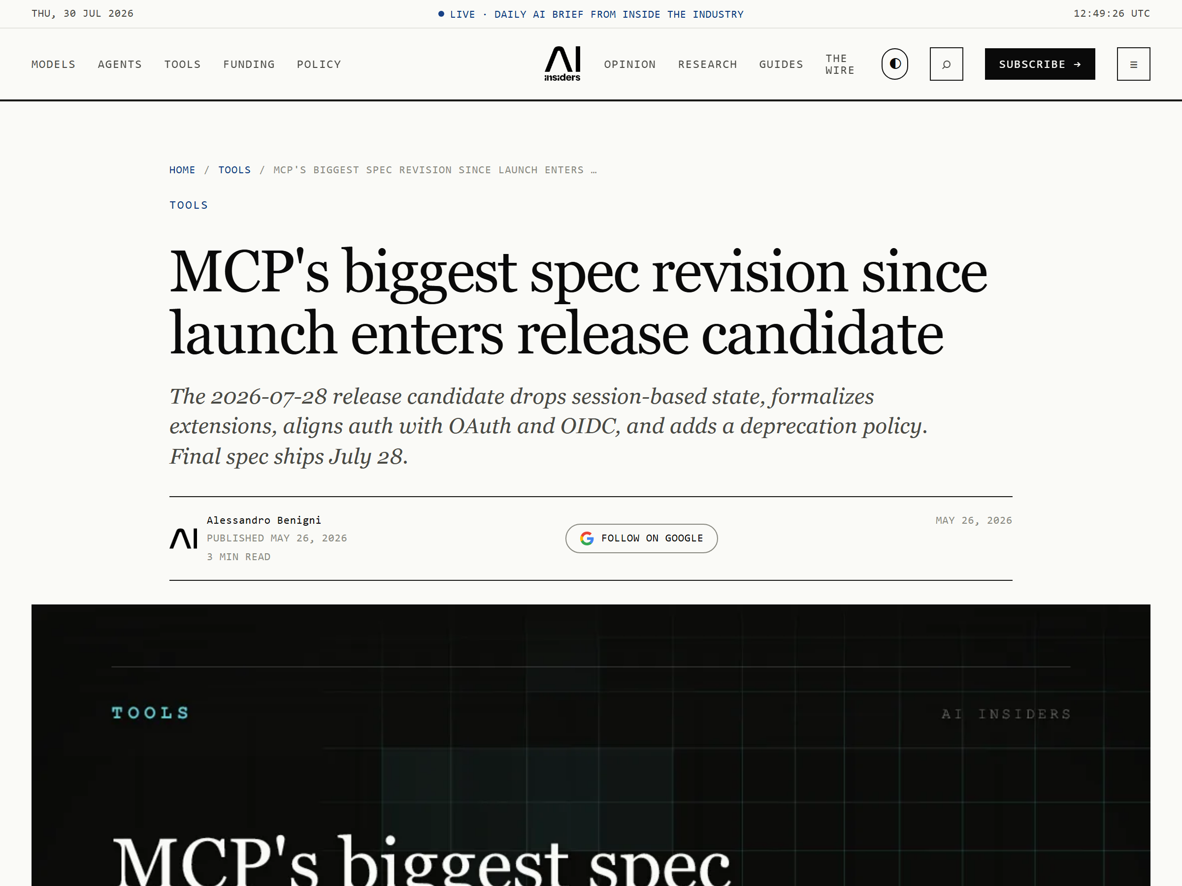 AI Insiders - MCP biggest spec revision enters RC