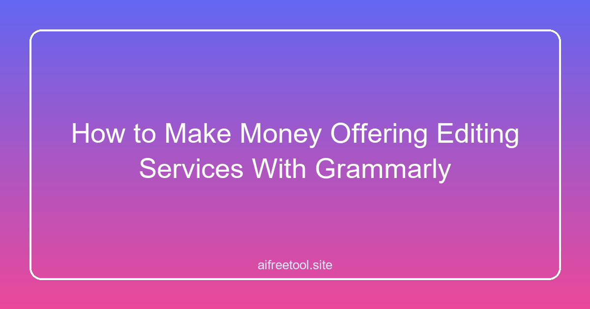 How to Make Money Offering Editing Services With Grammarly