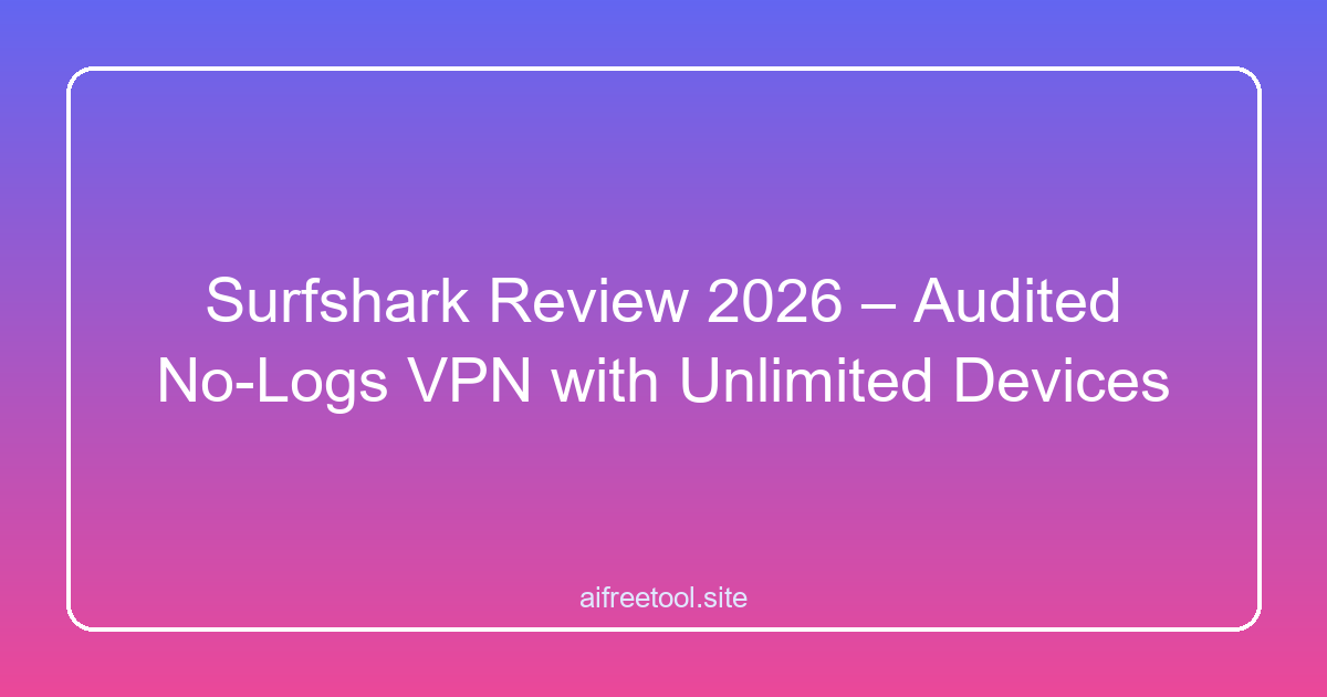 Surfshark Review 2026 – Audited No-Logs VPN with Unlimited Devices