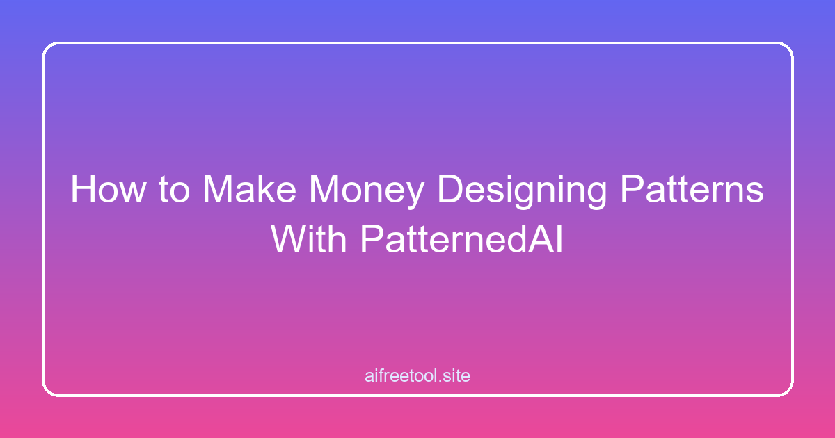 How to Make Money Designing Patterns With PatternedAI