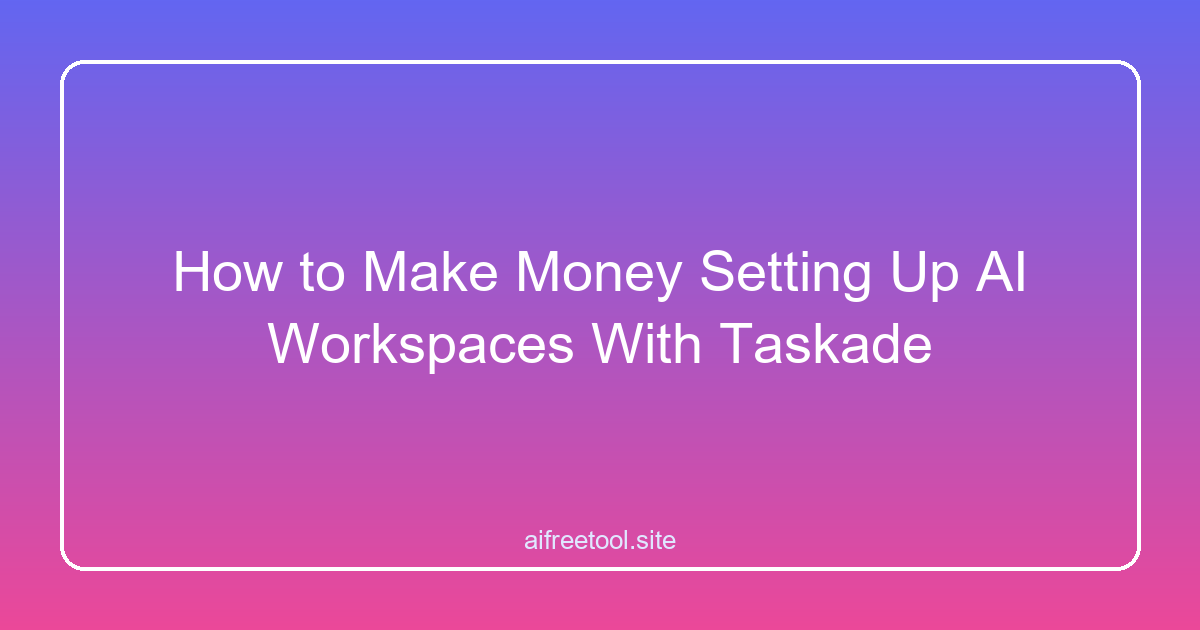 How to Make Money Setting Up AI Workspaces With Taskade