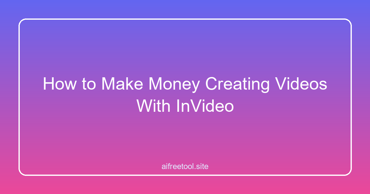 How to Make Money Creating Videos With InVideo