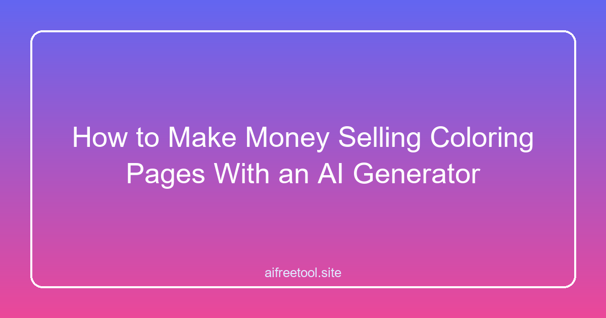 How to Make Money Selling Coloring Pages With an AI Generator