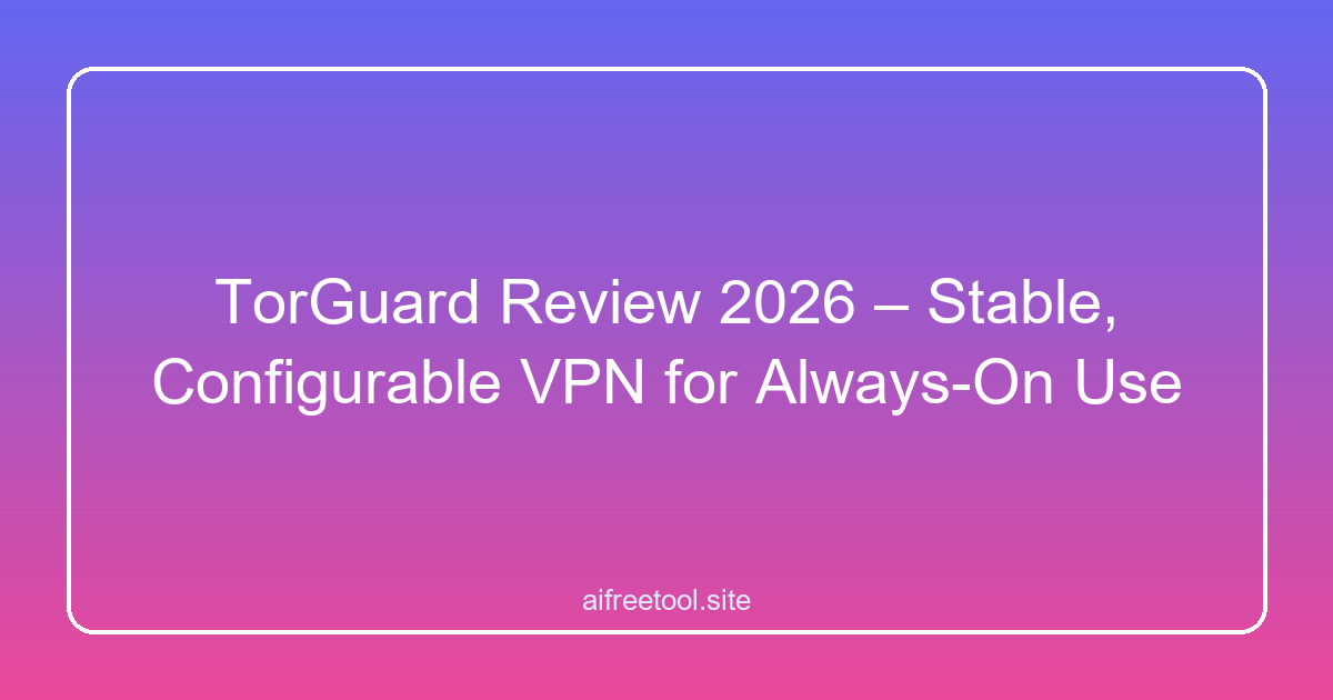 TorGuard Review 2026 – Stable, Configurable VPN for Always-On Use