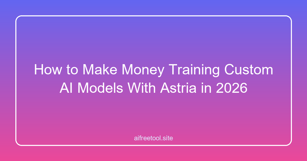How to Make Money Training Custom AI Models With Astria in 2026