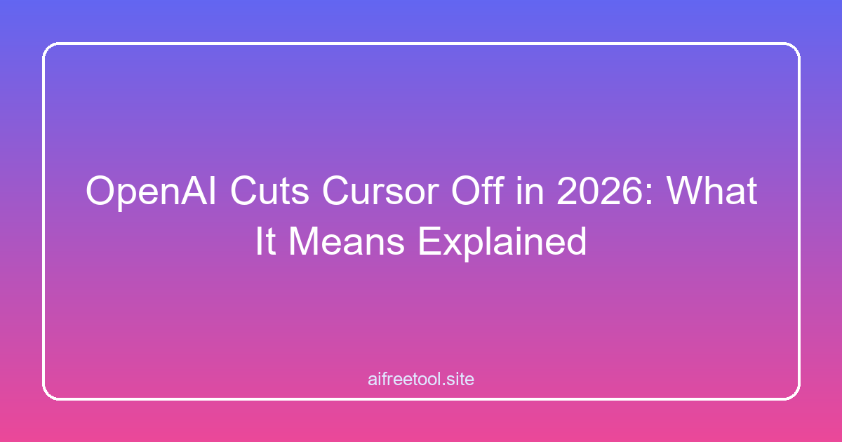 OpenAI Cuts Cursor Off in 2026: What It Means Explained