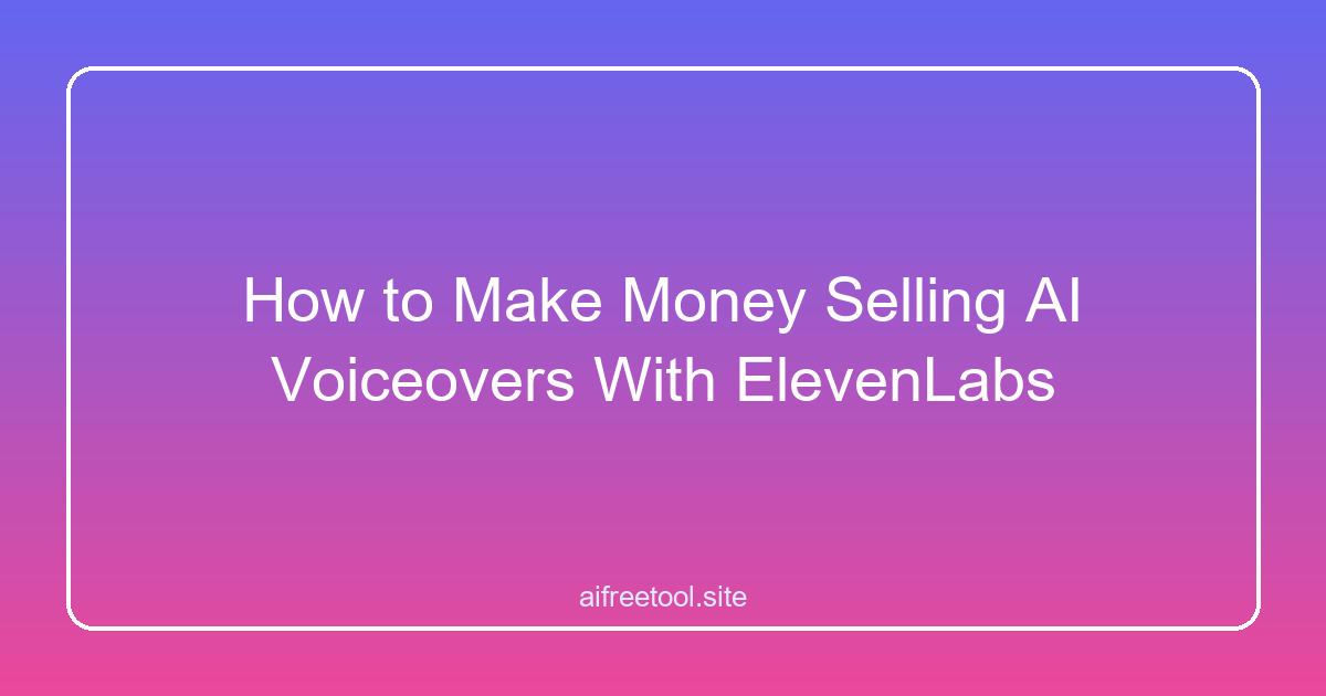 How to Make Money Selling AI Voiceovers With ElevenLabs