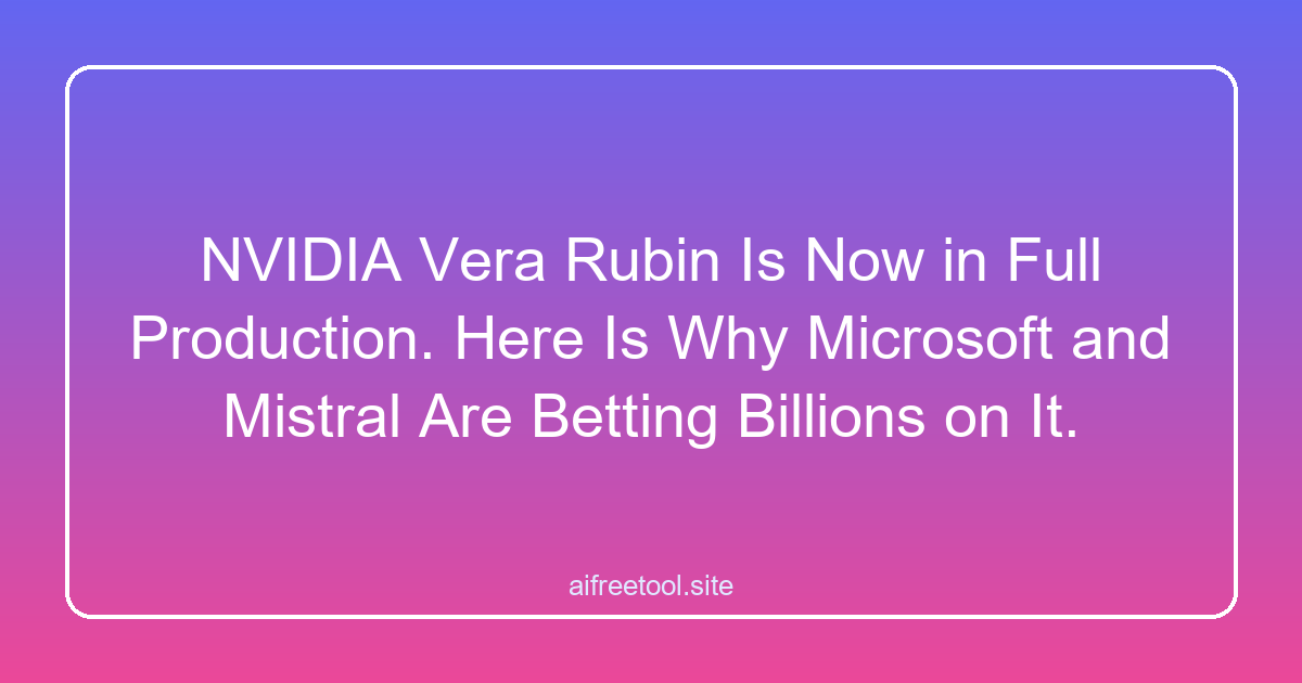NVIDIA Vera Rubin Is Now in Full Production. Here Is Why Microsoft and Mistral Are Betting Billions on It.