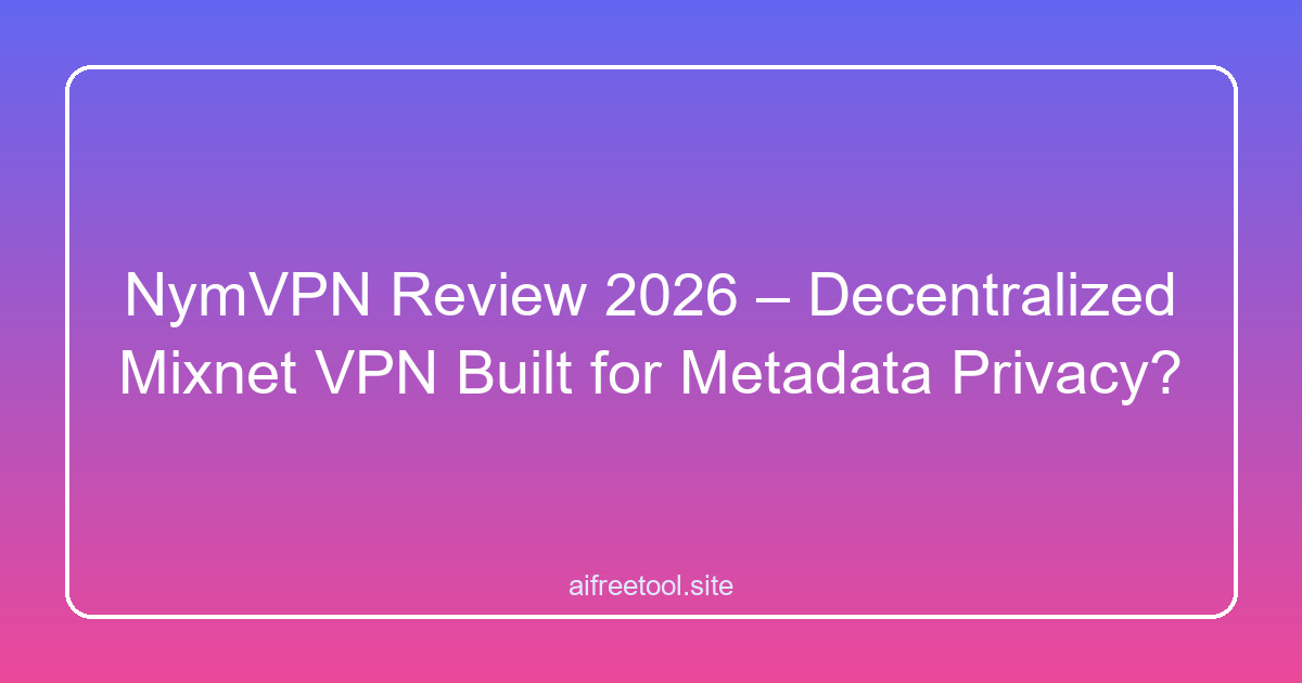 NymVPN Review 2026 – Decentralized Mixnet VPN Built for Metadata Privacy?