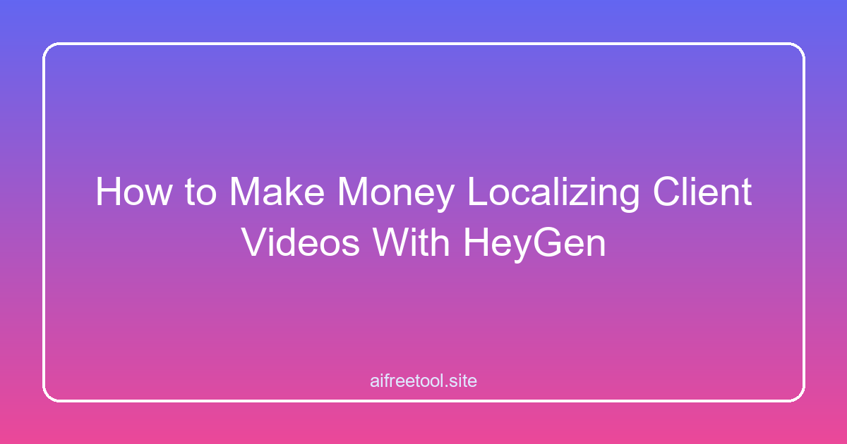 How to Make Money Localizing Client Videos With HeyGen