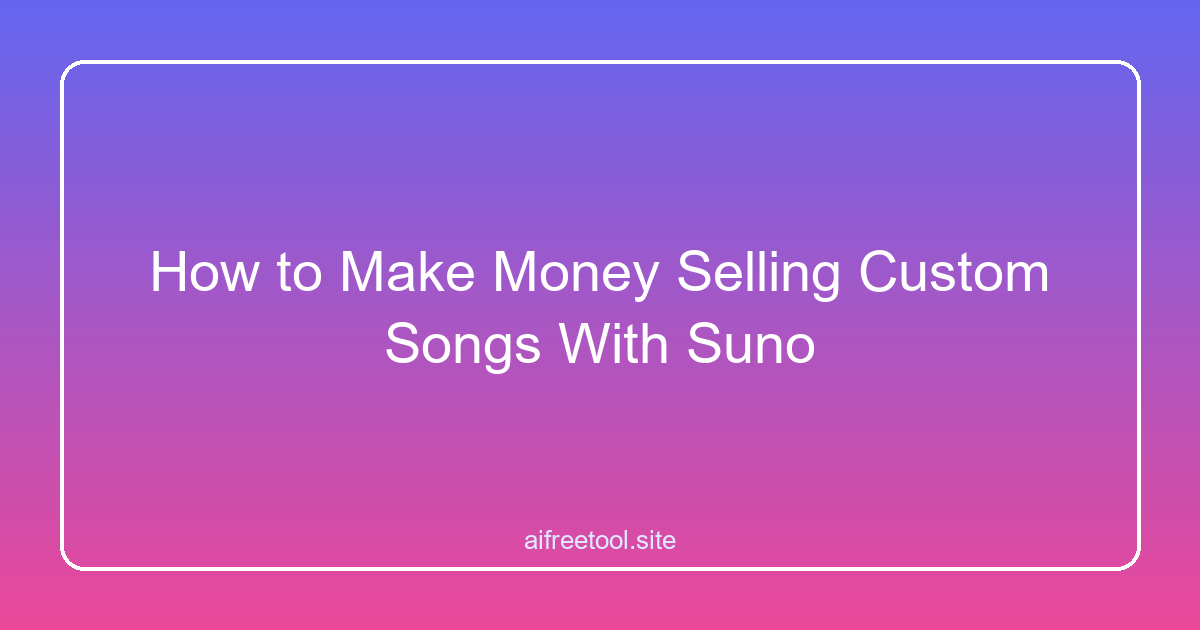 How to Make Money Selling Custom Songs With Suno