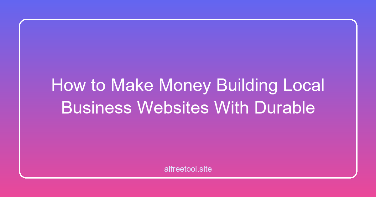 How to Make Money Building Local Business Websites With Durable