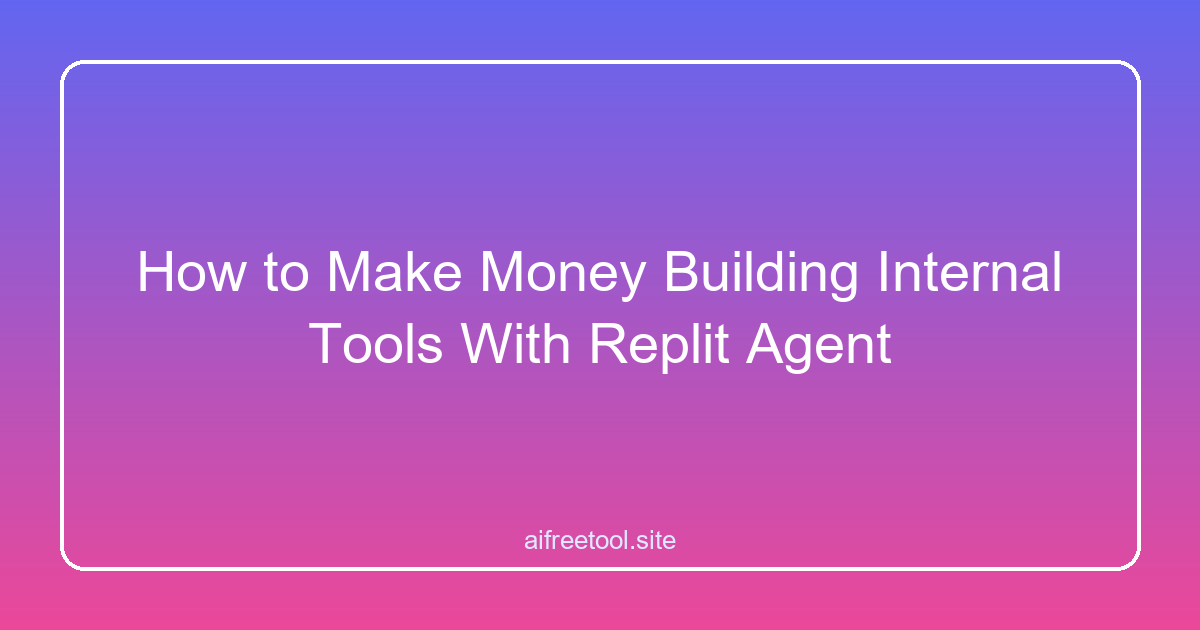 How to Make Money Building Internal Tools With Replit Agent