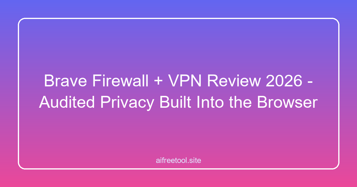Brave Firewall + VPN Review 2026 - Audited Privacy Built Into the Browser