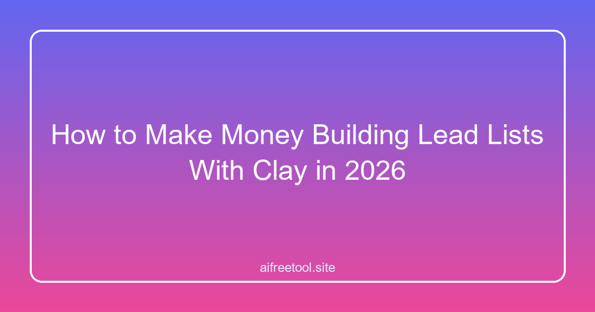How to Make Money Building Lead Lists With Clay in 2026
