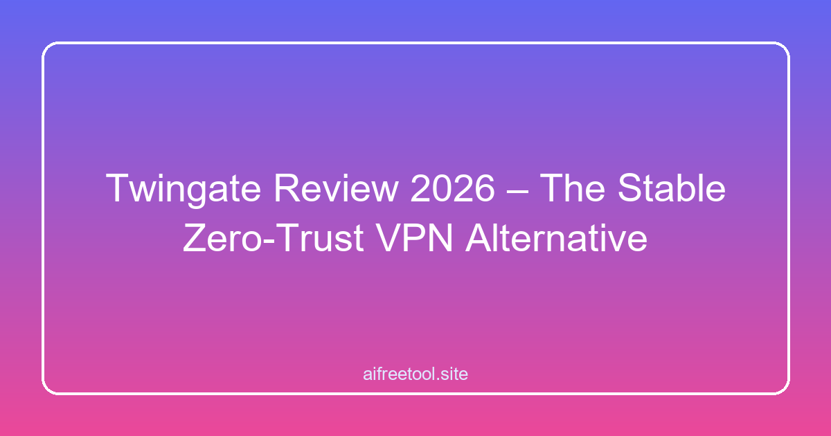 Twingate Review 2026 – The Stable Zero-Trust VPN Alternative