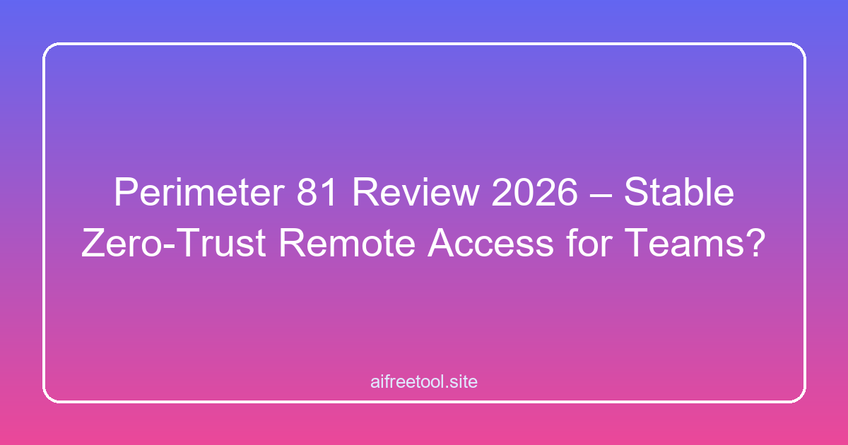 Perimeter 81 Review 2026 – Stable Zero-Trust Remote Access for Teams?