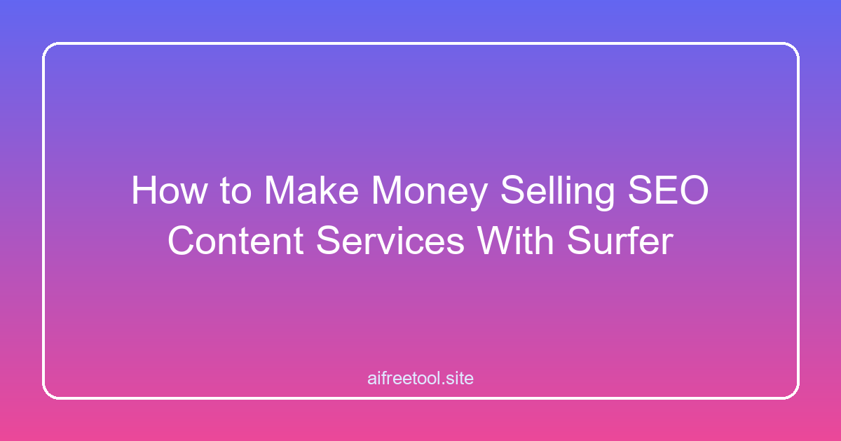 How to Make Money Selling SEO Content Services With Surfer
