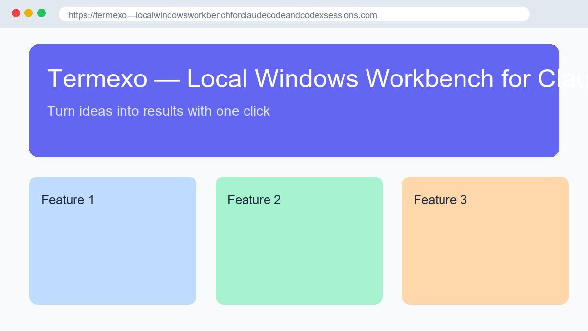 Termexo — Local Windows Workbench for Claude Code and Codex Sessions