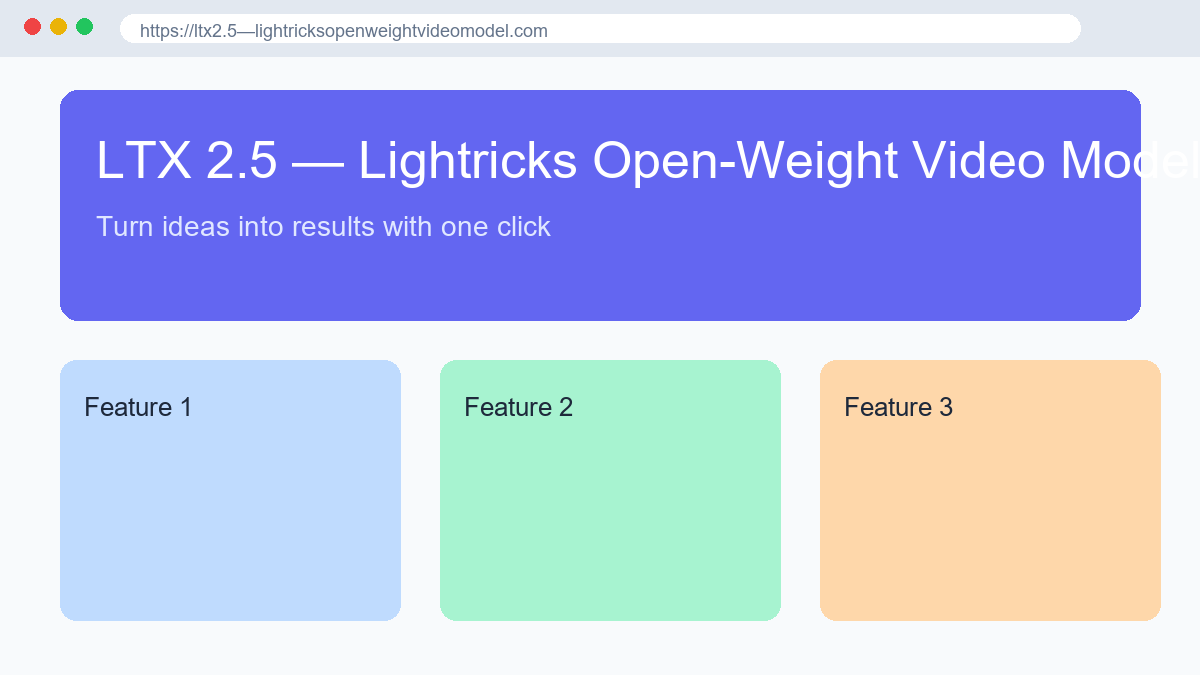 LTX 2.5 — Lightricks Open-Weight Video Model