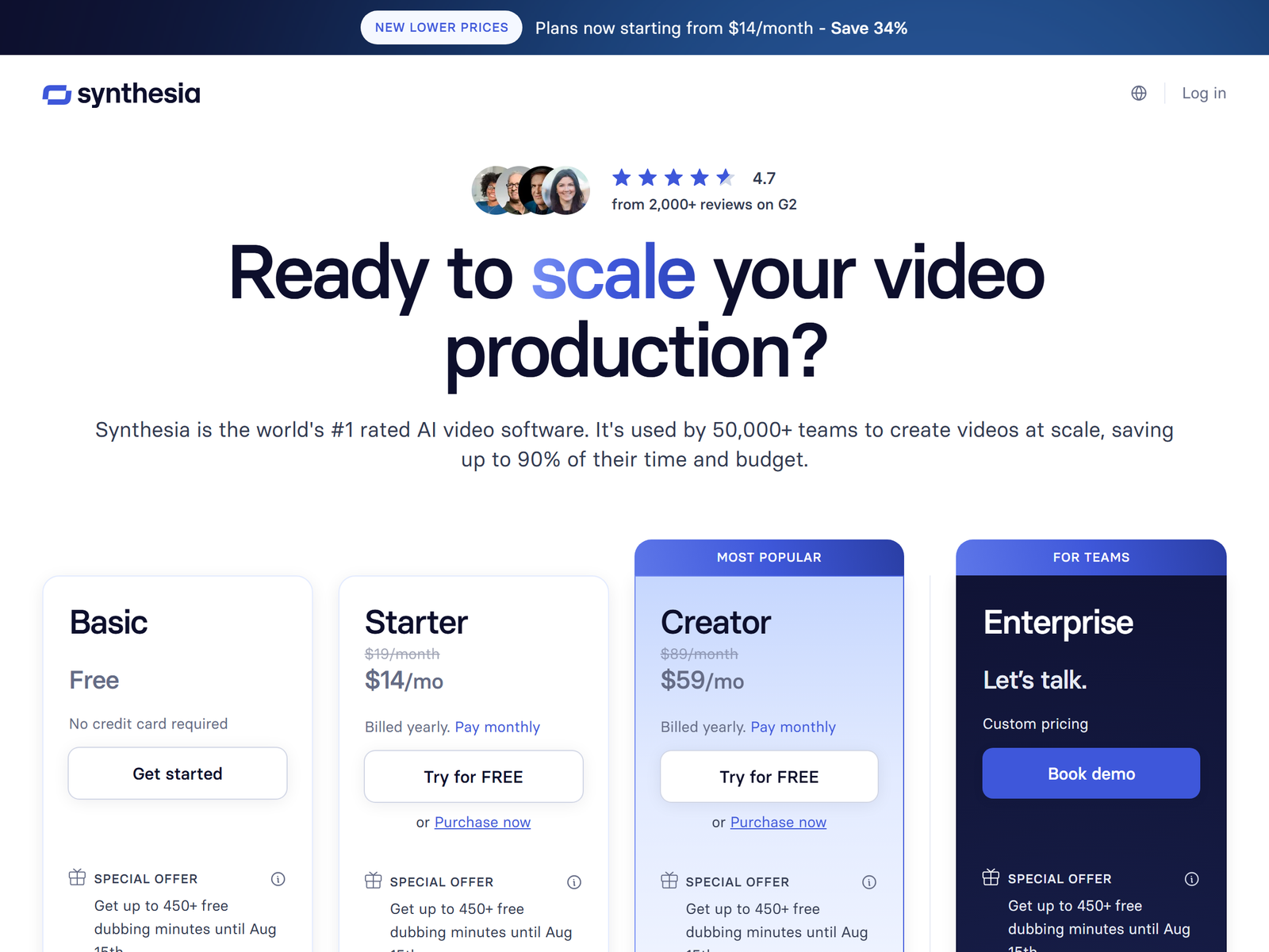 Synthesia Pricing Plans 2026