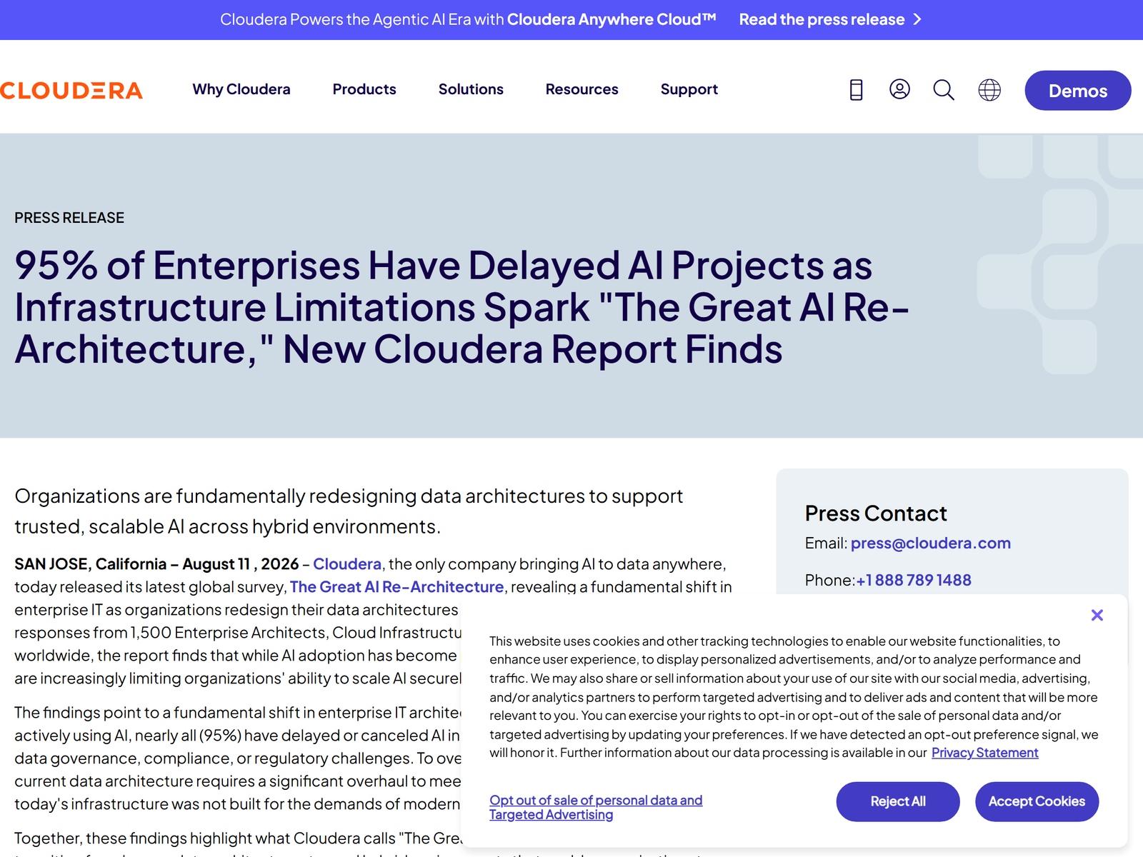 Cloudera Press Release