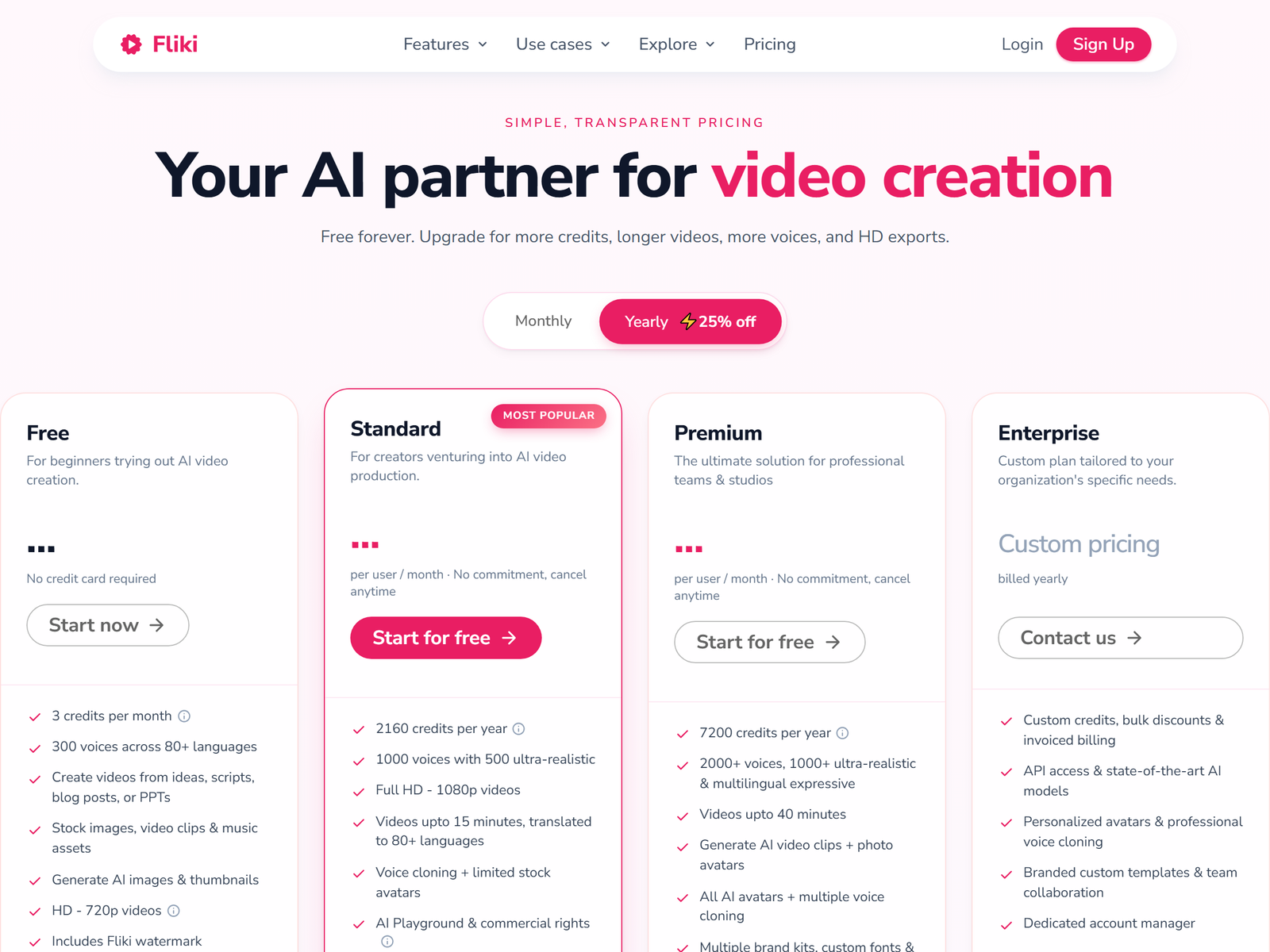 Fliki Pricing Plans 2026