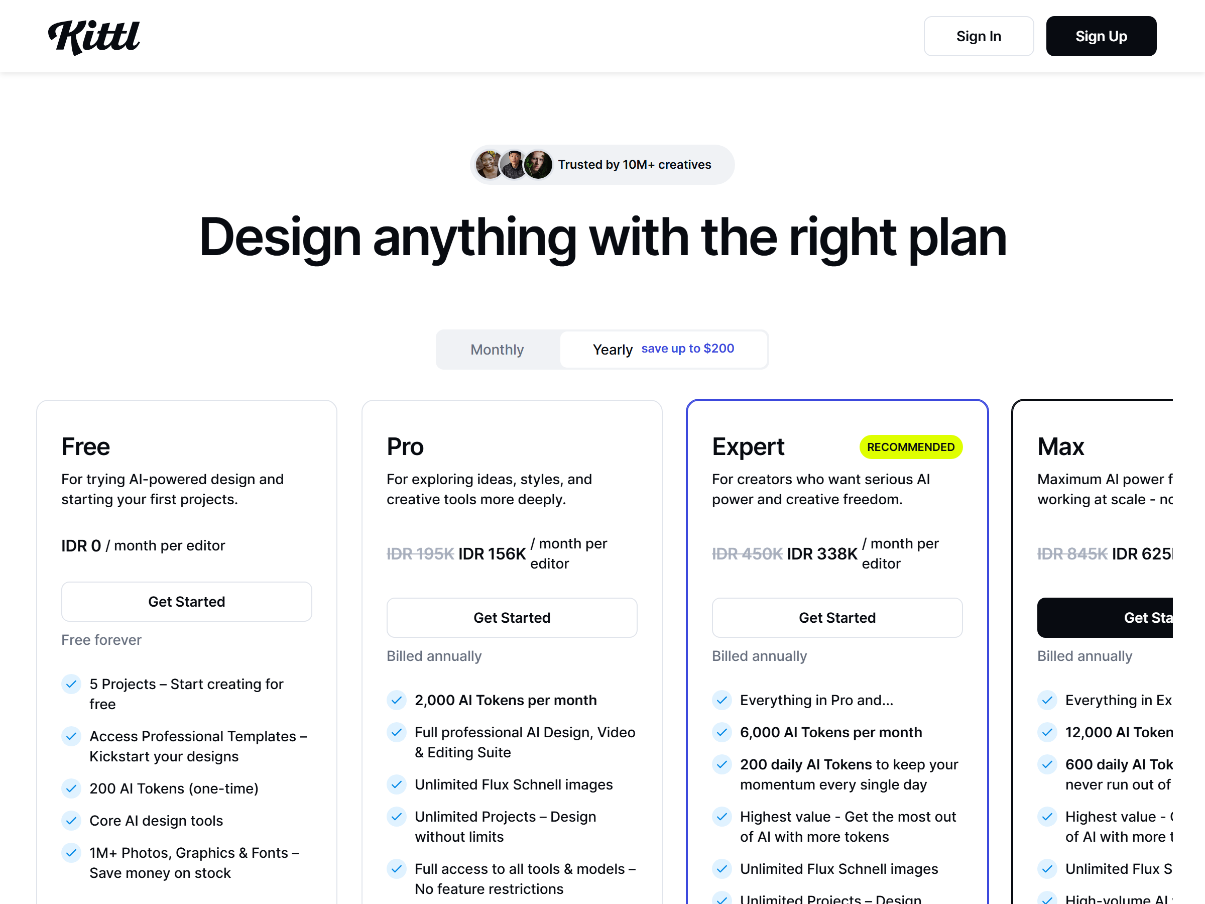 Kittl Pricing Plans