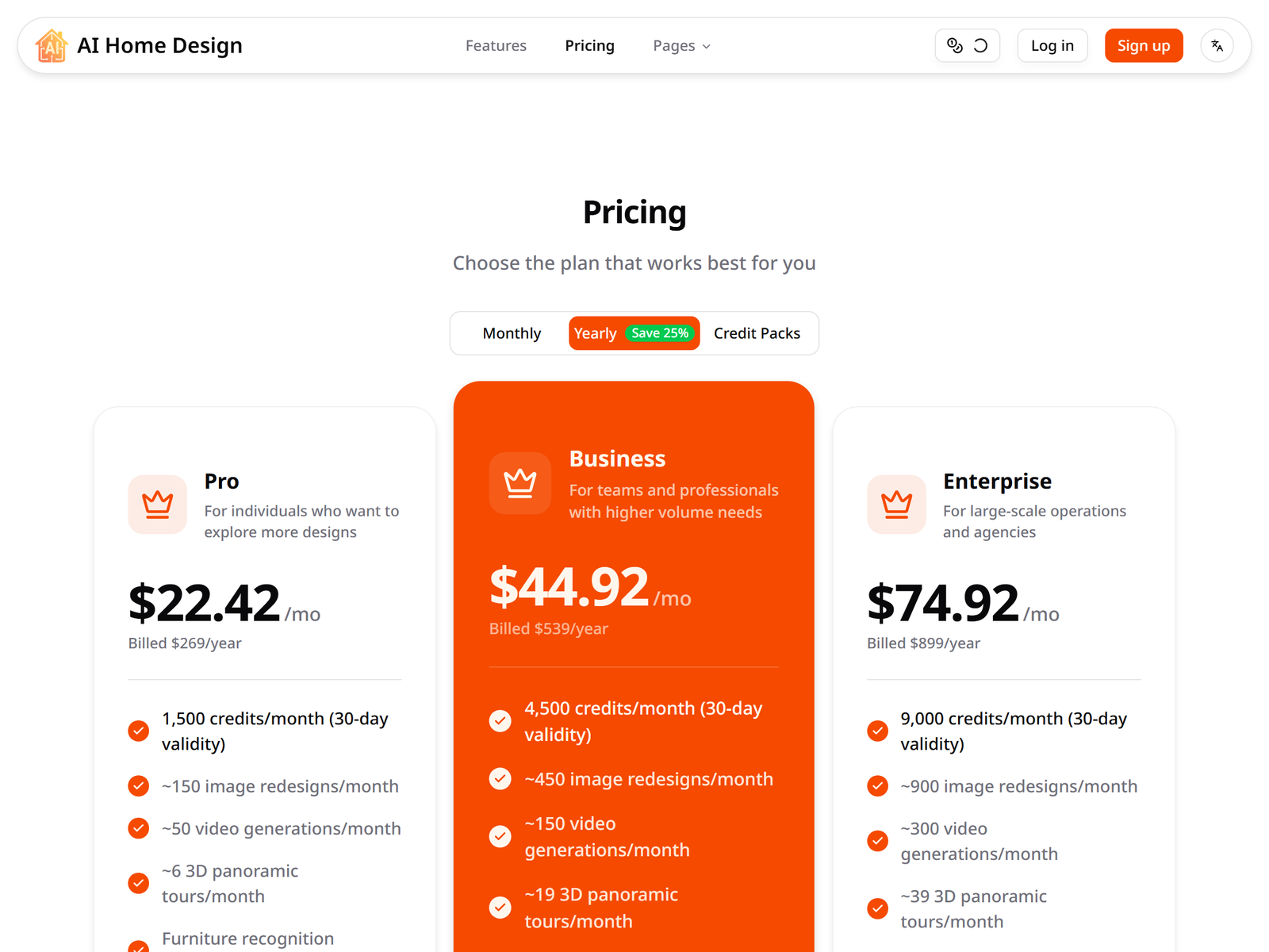 AI Home Design Pricing