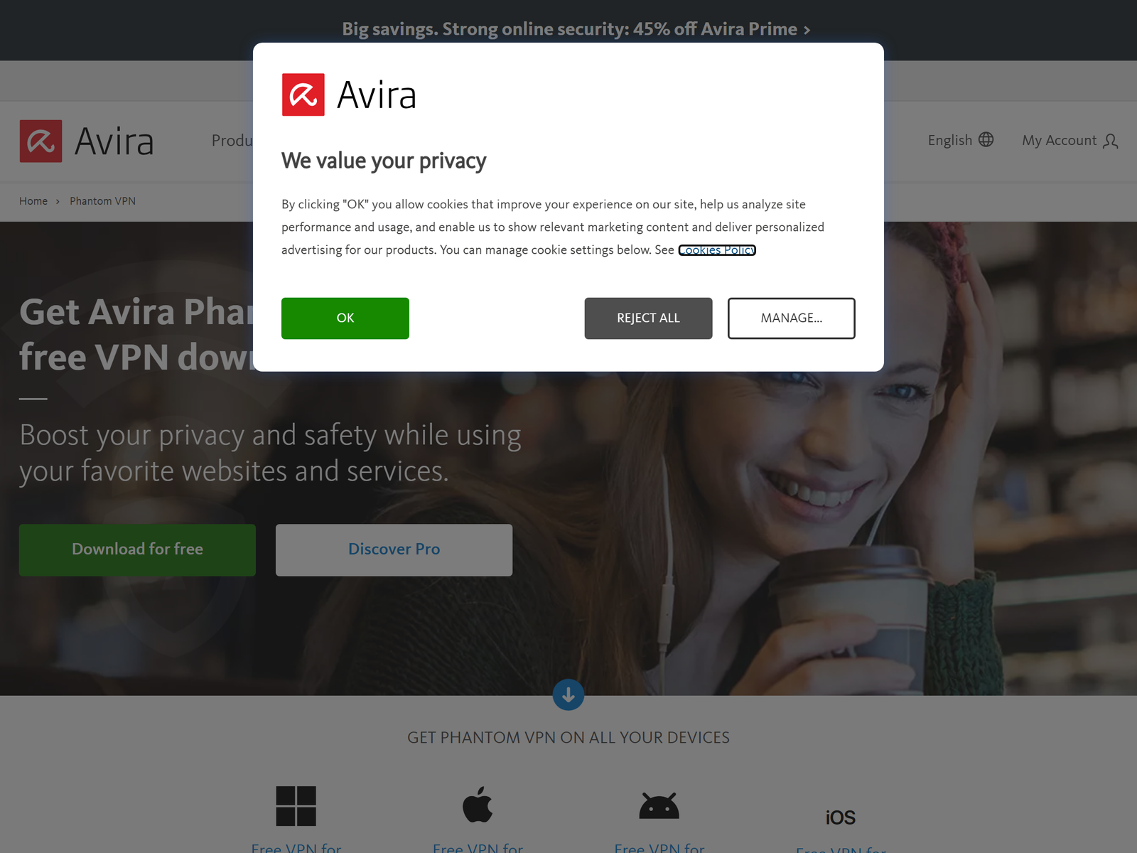 Avira Phantom VPN official product page