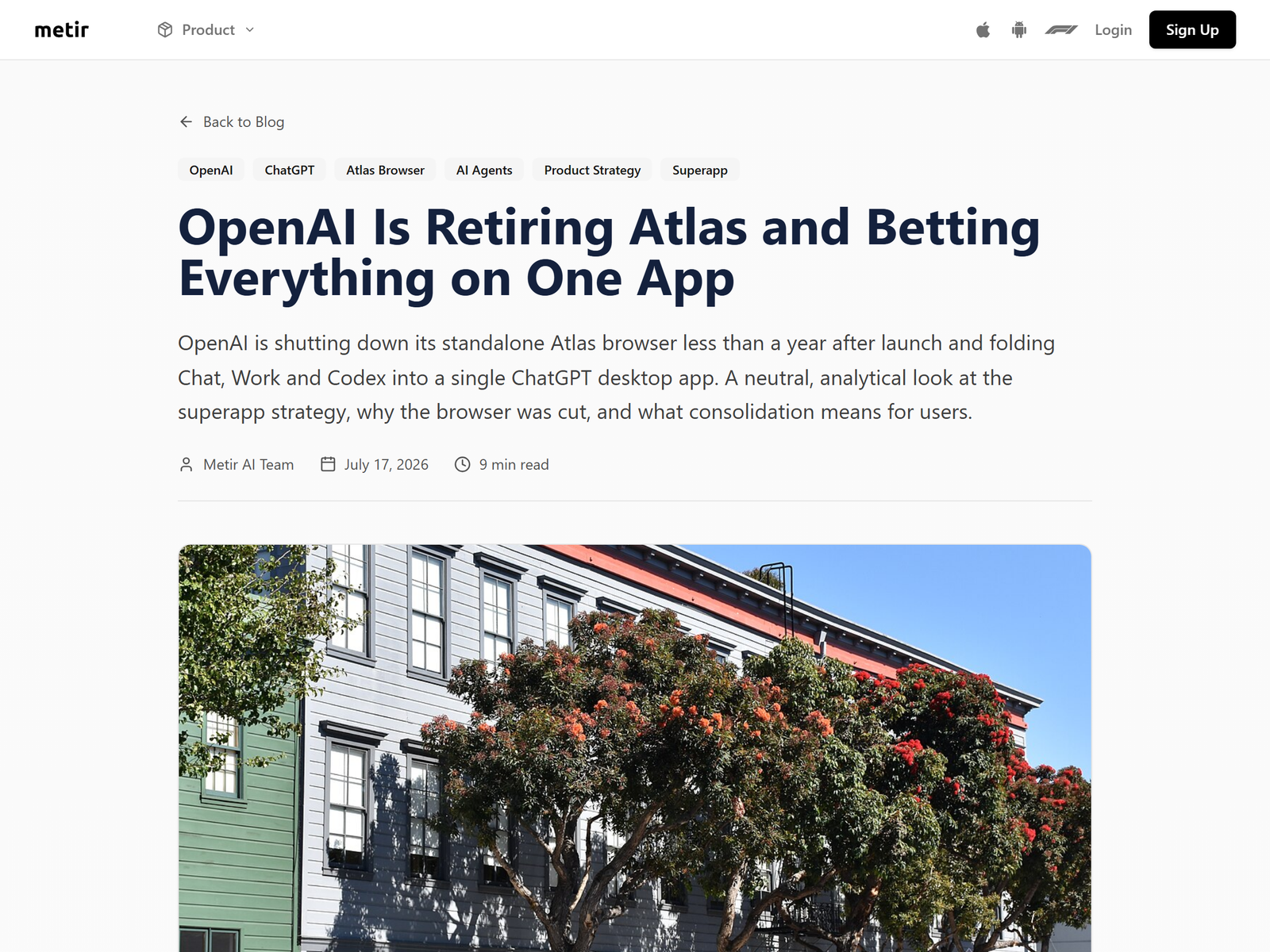 Metirai: OpenAI Retiring Atlas and Betting on One App