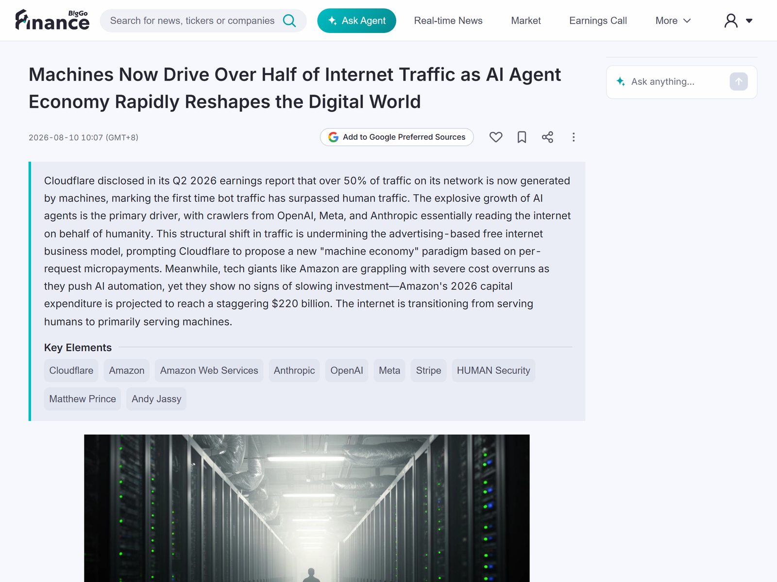 BigGo Finance: Machines Now Drive Over Half of Internet Traffic