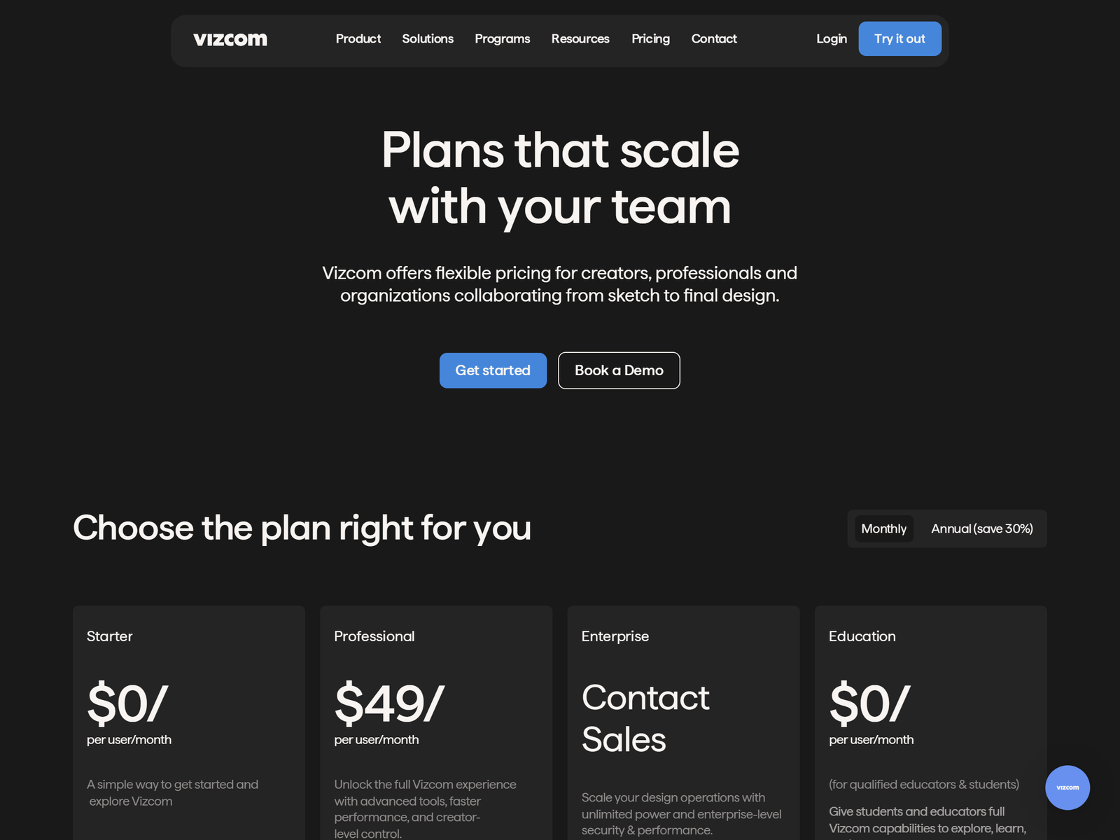 Vizcom Pricing Plans