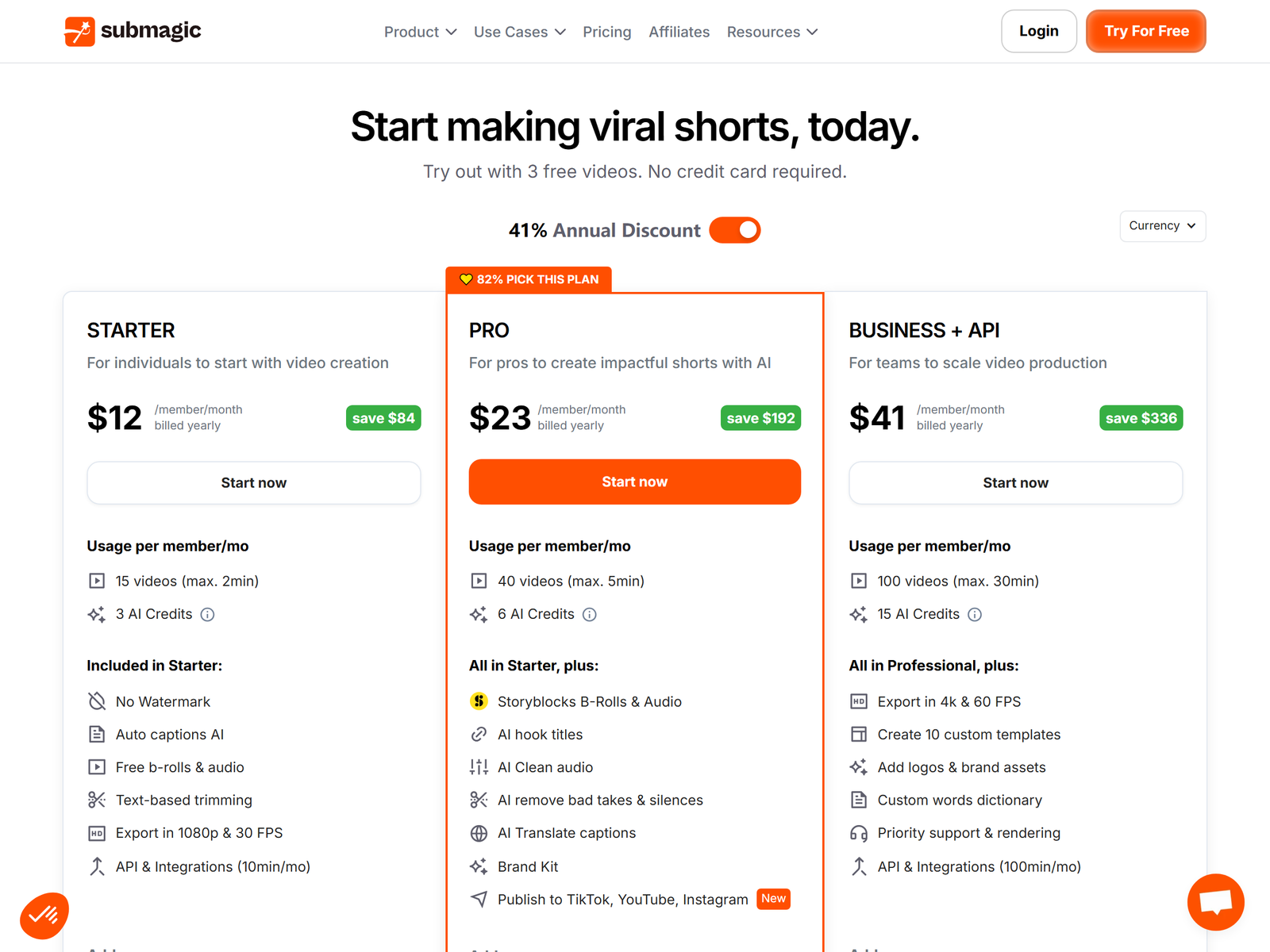 Submagic Pricing Plans