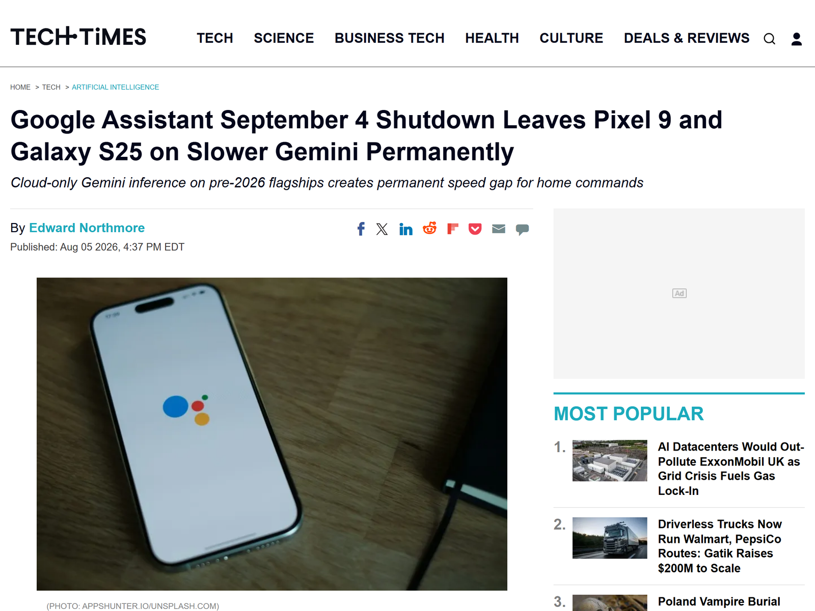 Tech Times on the September 4 shutdown