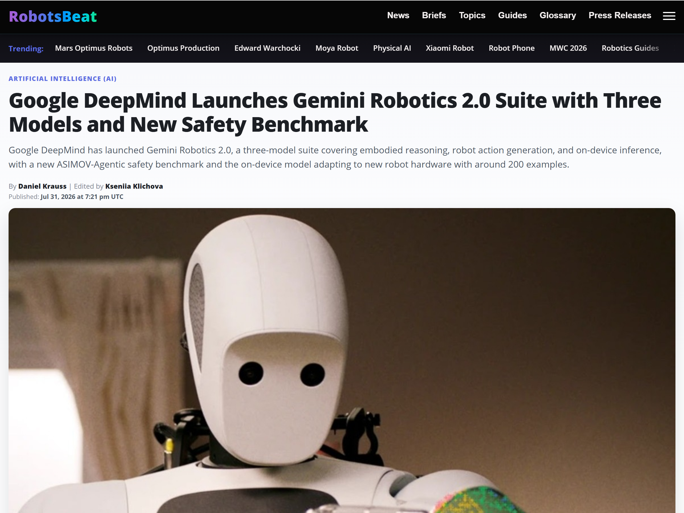 RobotsBeat: Gemini Robotics 2 safety benchmark
