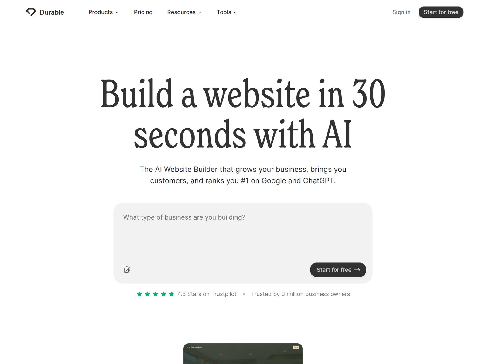 Durable AI Website Builder