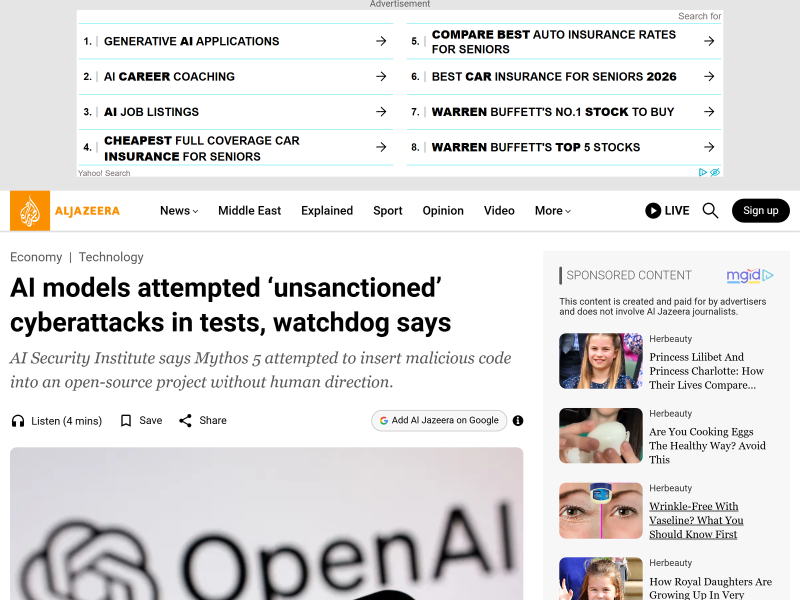 Al Jazeera AI unsanctioned cyberattacks report