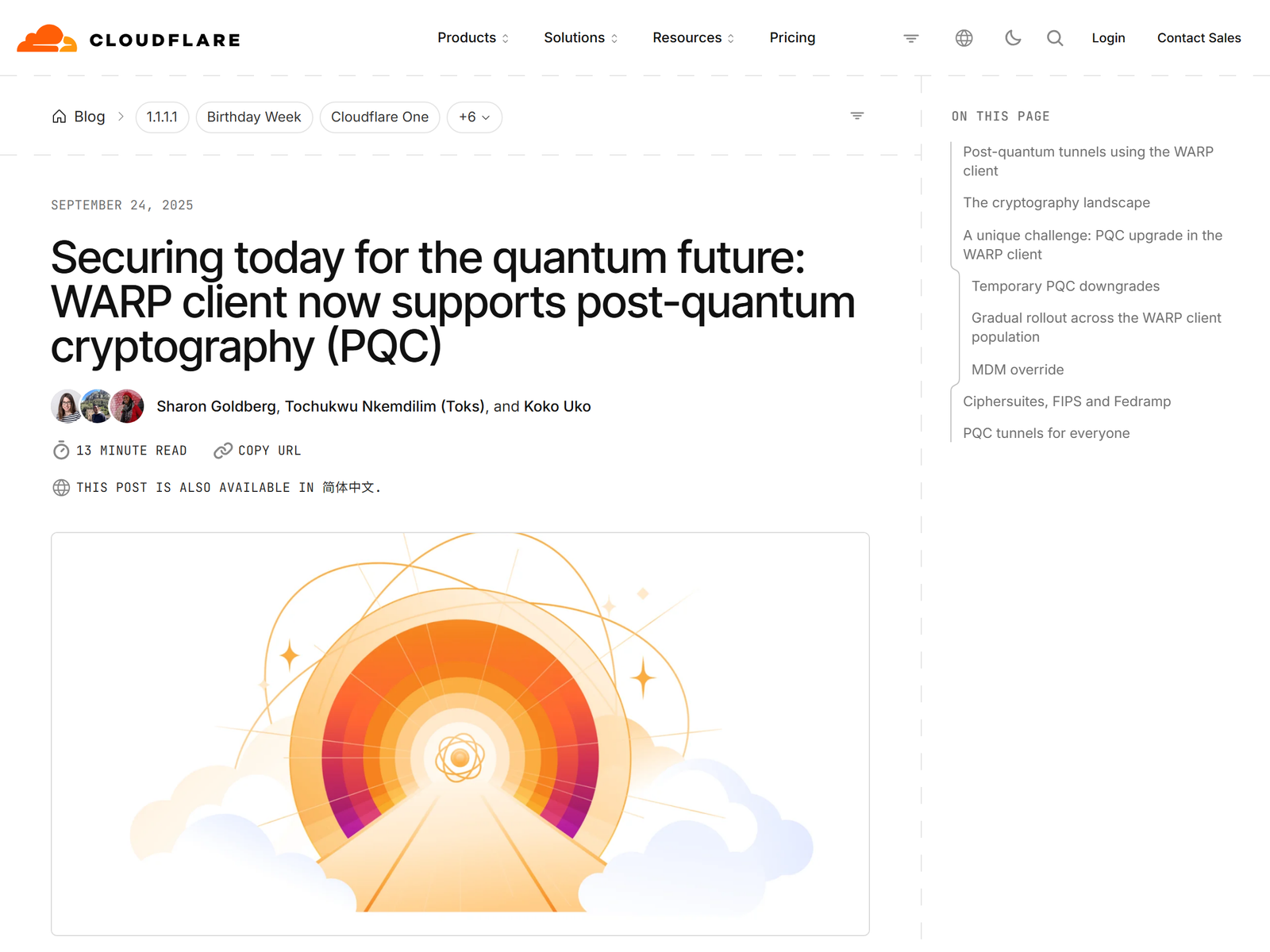Cloudflare blog: WARP client post-quantum cryptography