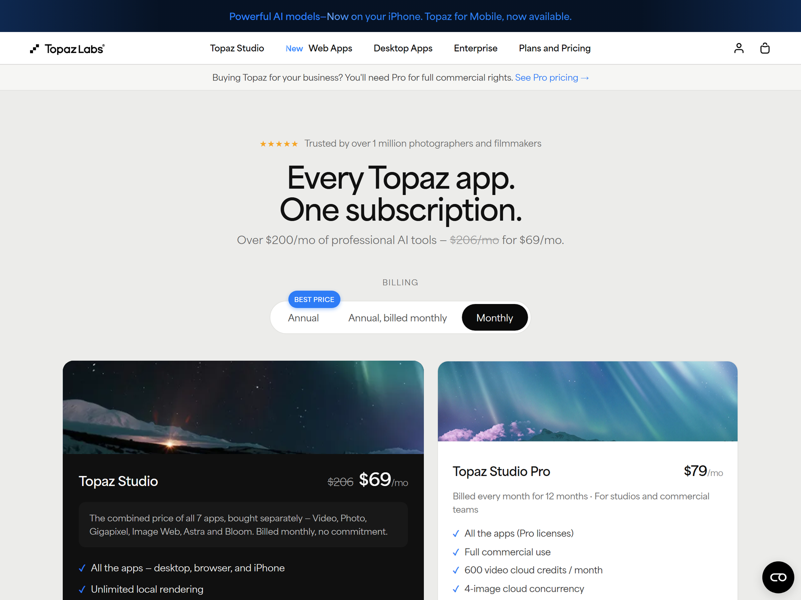 Topaz Labs Pricing
