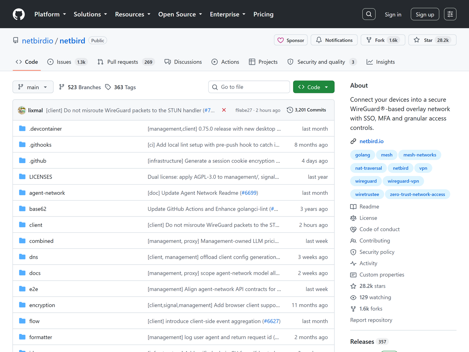 NetBird open-source repository