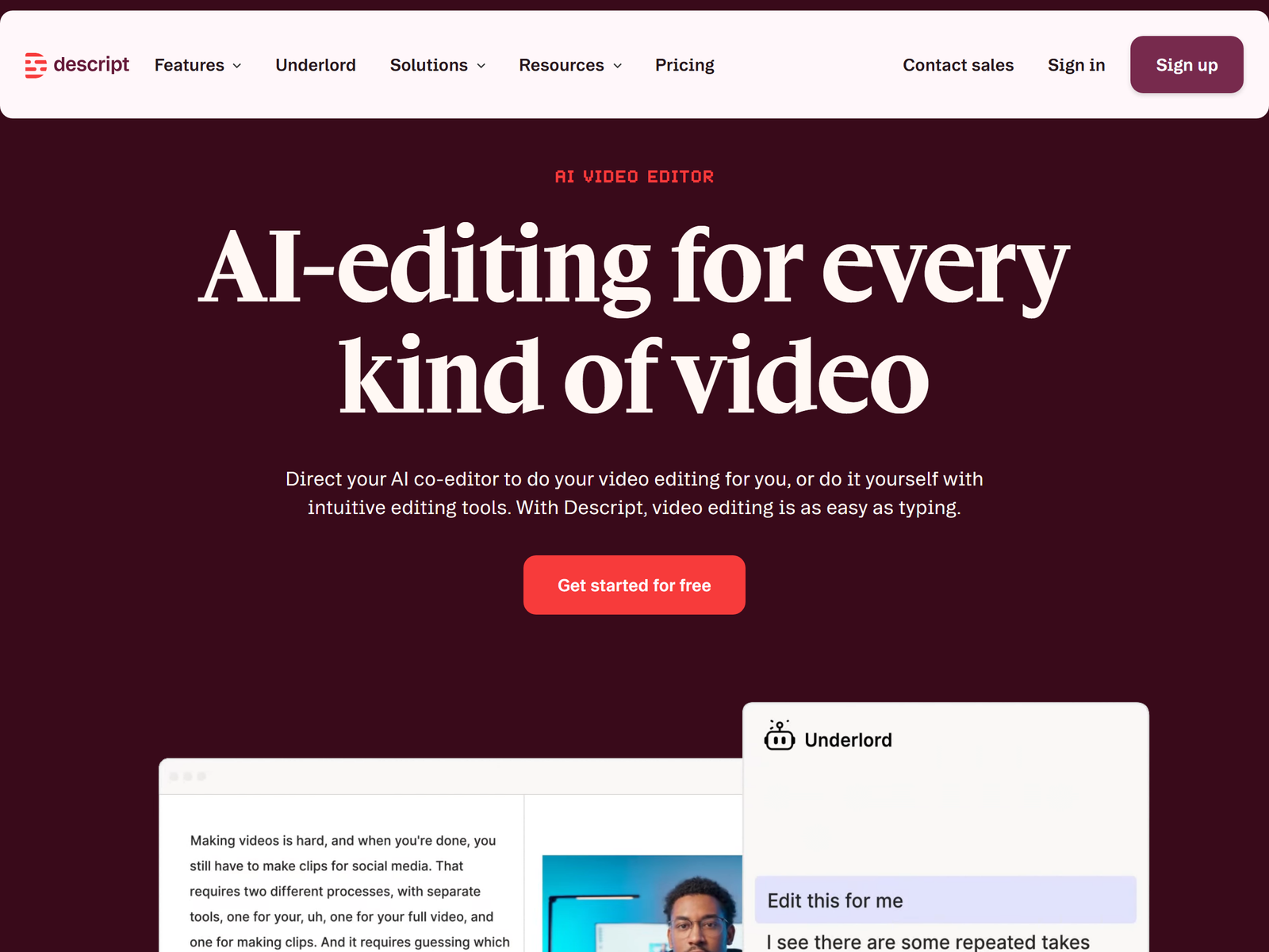 Descript Video and Podcast Editor