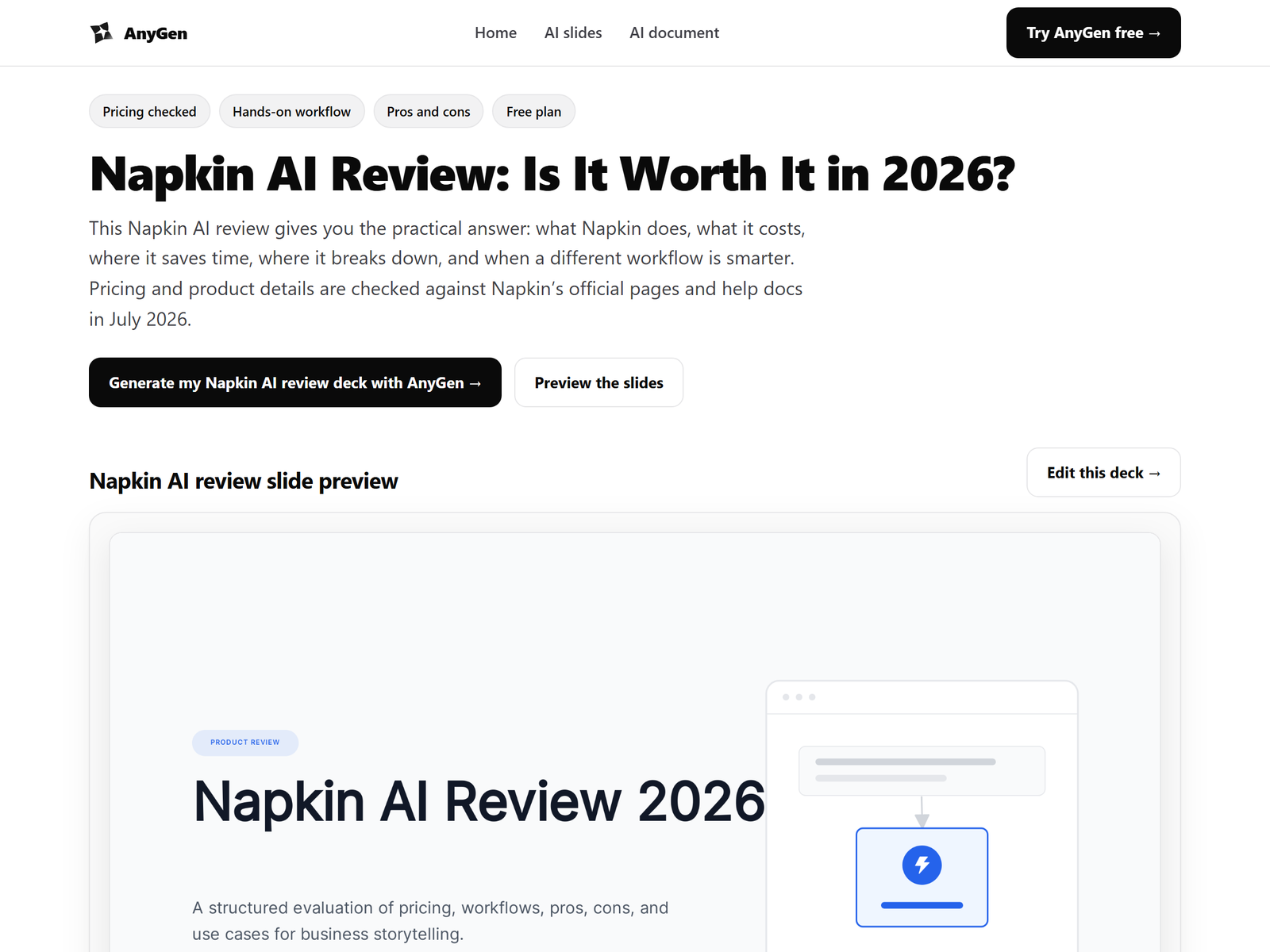 Napkin AI pricing review
