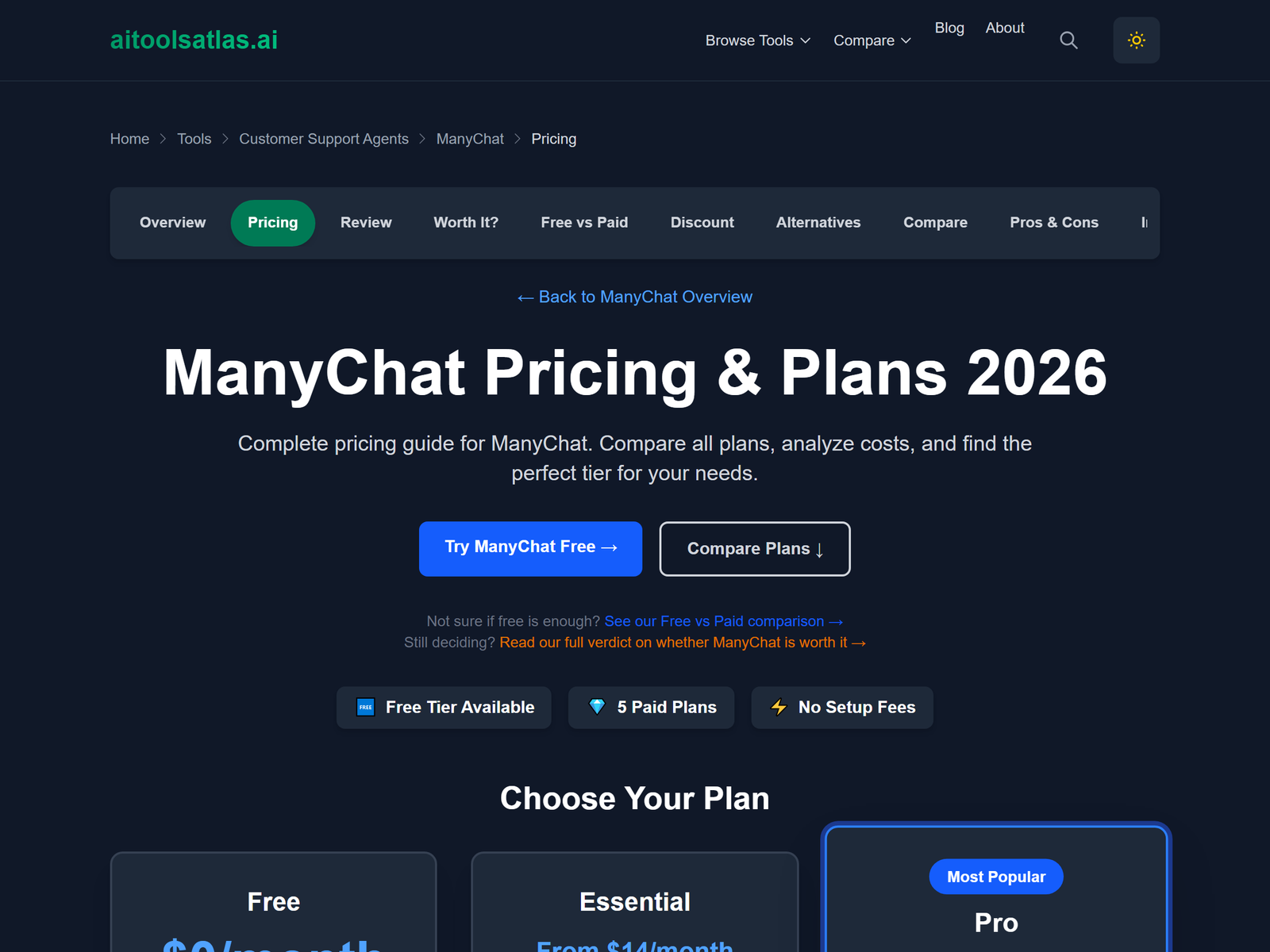 ManyChat pricing 2026