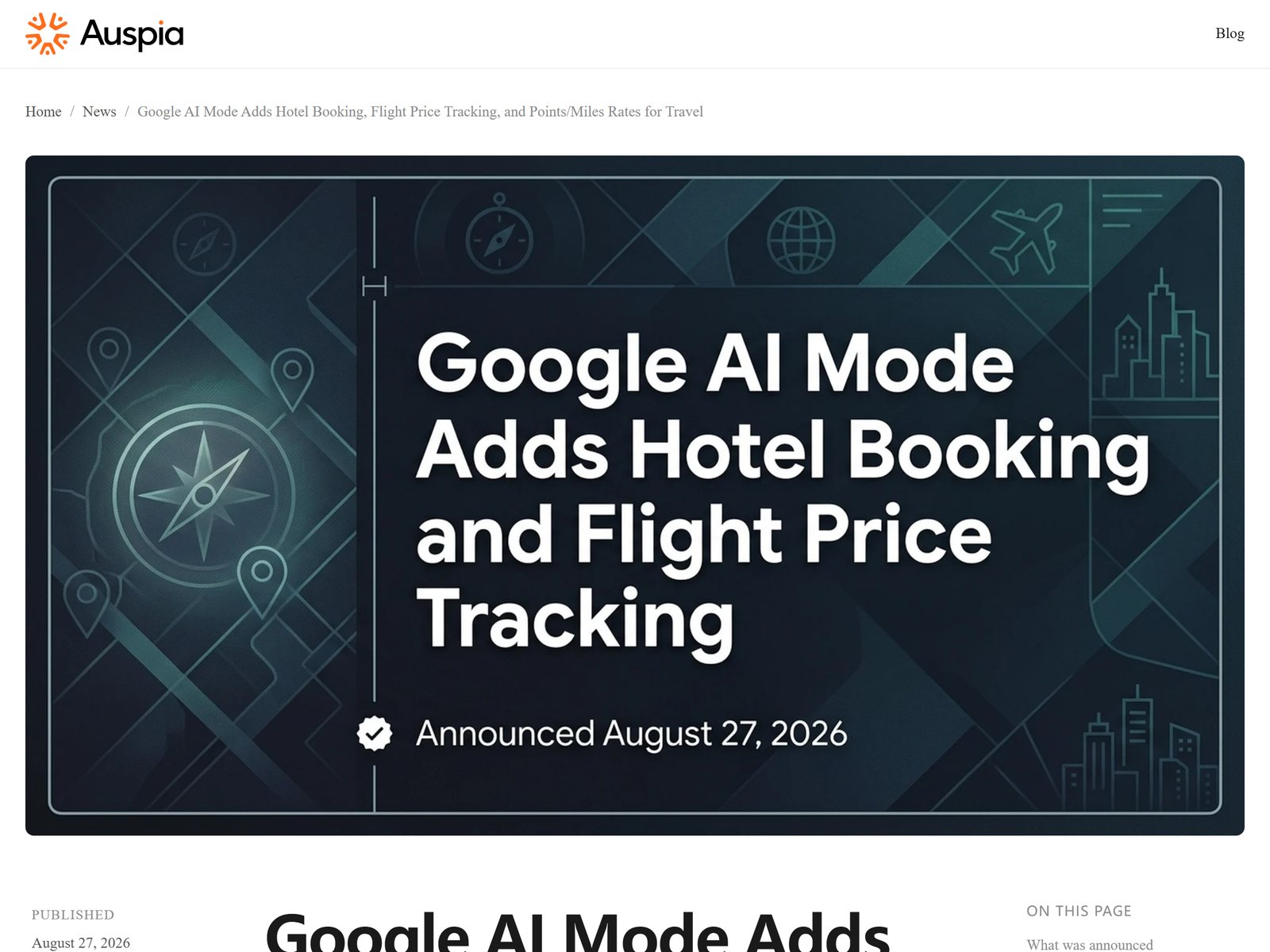 Auspia AI: Google AI Mode travel features