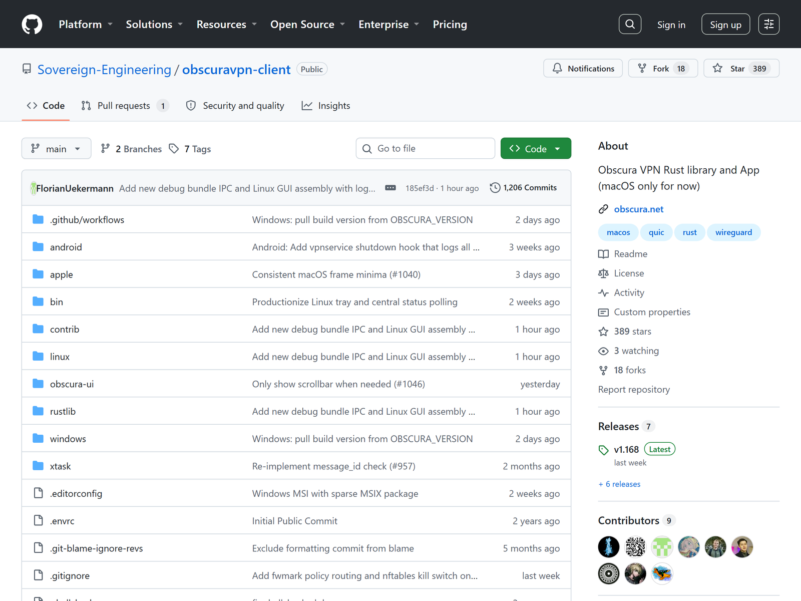 Obscura VPN open-source client repository